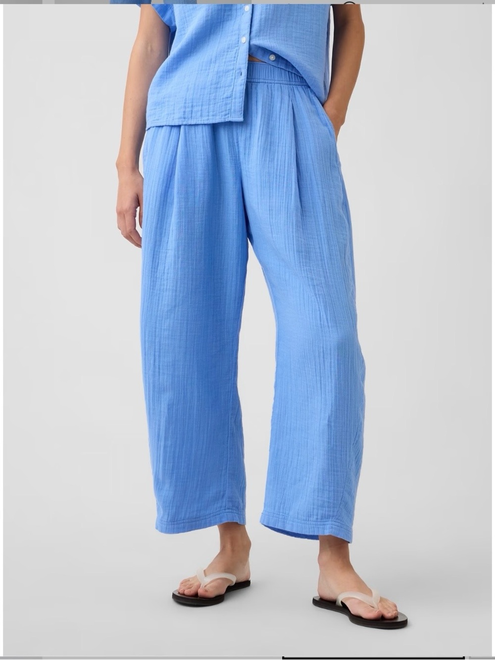 GAP Sky Blue Barrel leg Pants